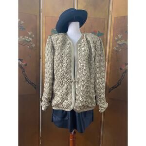 Vintage gold quilted jacket, size L